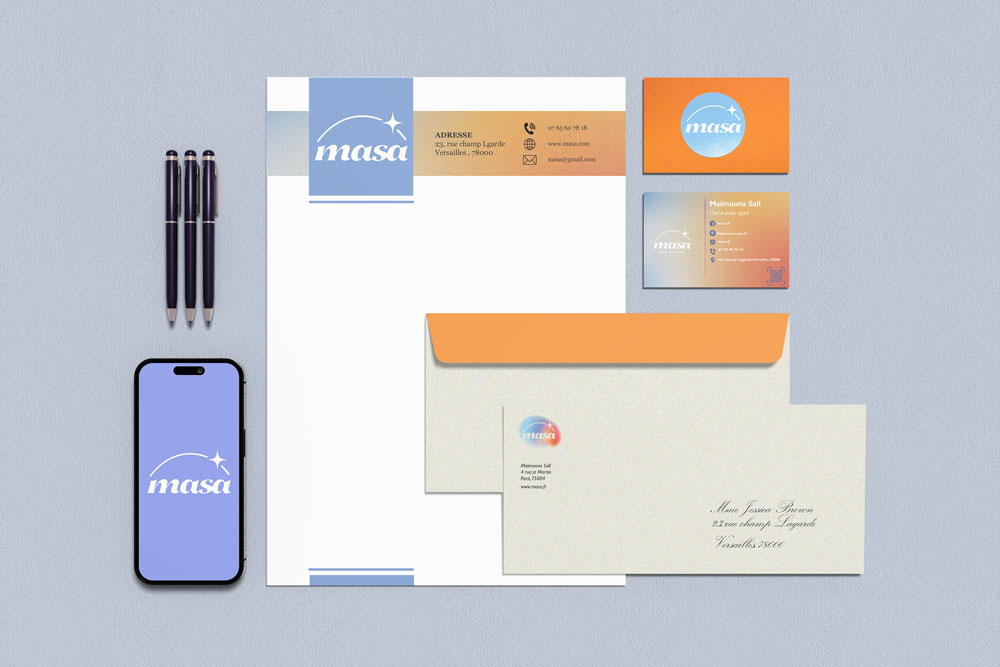 ensemble papeterie mockup